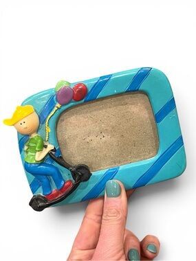 Vintage Scooter Kid 3D Ceramic Photo Frame